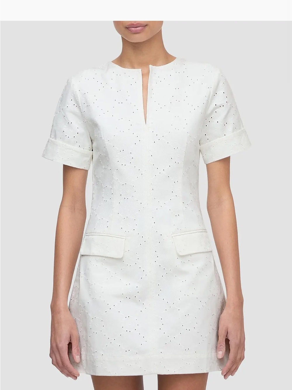 Hill house renata White Eyelet Shift Dress - Women's Casual Elegance xs
